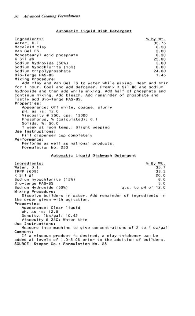 Advanced Cleaning Product Formulations Pdf